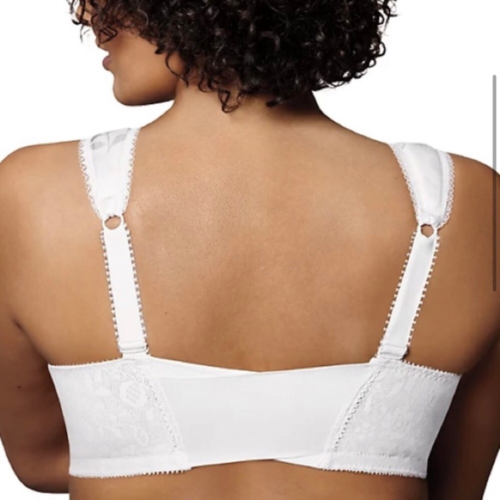 NEW 42DDD White Playtex 4695 Supportive Flexible Back, Wirefree Front-Close Bra - Picture 2 of 4